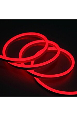 5 Mt. 12 Volt Hortum Neon Led Şerit Led Işık 6x12mm Kırmızı