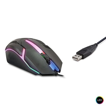 Polaxtor 8733-3D Kablolu Oyuncu Mouse Işıklı 1000DPI