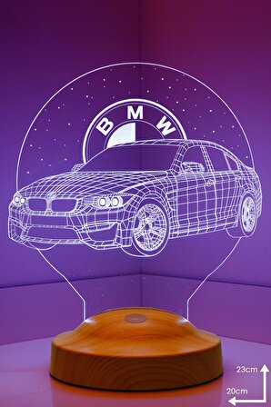 Sevgilambası 3D BMW 3 Boyutlu Led Lamba