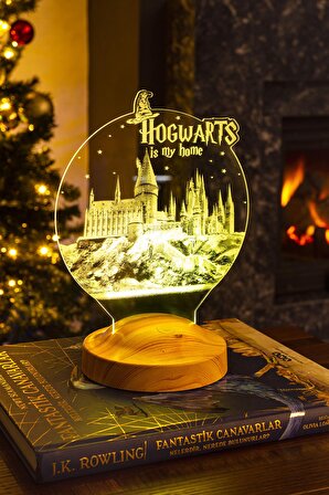Sevgilambası 3D Harry Potter Hogwarts Hediyesi 3 Boyutlu Led Lamba
