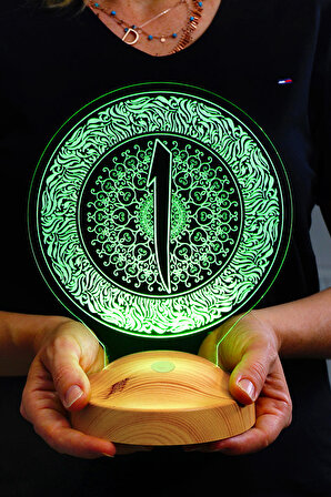 Elif Harfi Desenli, Dini sembollü Hediye, Dini Hediye, Motifli Arapça Elif Harfi Yazılı Led Lamba 