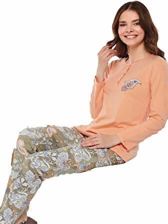 Alperi 79450 Kadın Kışlık Düğmeli Pijama Takım