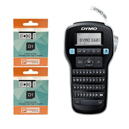 Dymo Lm 160 Etiket Yazıcı ve 2 Adet Foogy D1 Şerit Etiket Plastik 12 mm 7 mt