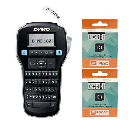Dymo Lm 160 Etiket Yazıcı ve 2 Adet Foogy D1 Şerit Etiket Plastik 12 mm 7 mt