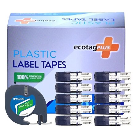 Dymo Letratag Etiket Yazcı ve 10 Adet EcotagPlus Şerit Etiket 12 mm x 4 mt Plastik Yeşil