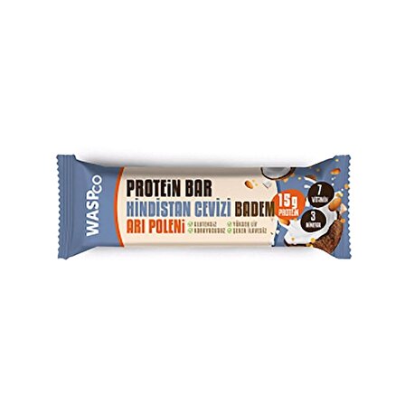 Waspco Protein Bar Hindistan Cevizi Badem 50 Gr. (6'lı)