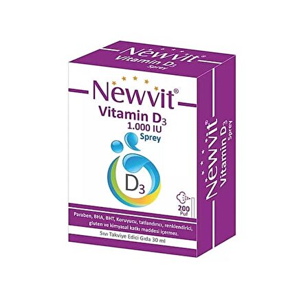 Newvit Vitamin D3 1000 iu Sprey 30 ml