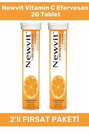 Newvit Vitamin C Efervesan 20 Tablet - 2 Adet