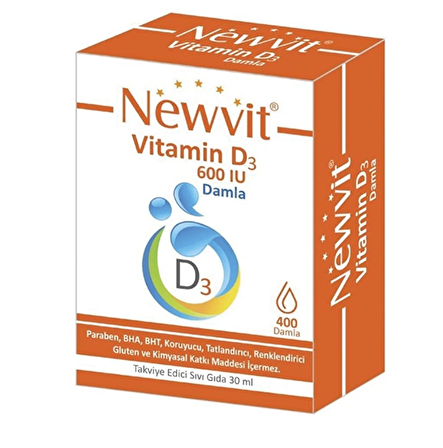 Newvit Vitamin D3 600 IU Damla 30 ml