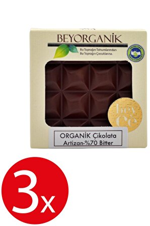 Organik Çikolata Artizan %70 Bitter 40gr * 3 ADET