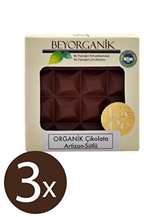 Organik Çikolata Artizan Sütlü 40gr 3*ADET