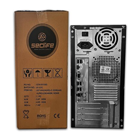 Seclife SC-2130 İ3-2100 8GB 128GB SSD Dos Masaüstü Pc