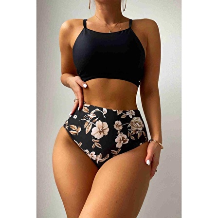 Angelsin Tankini Bikini Üstü Siyah