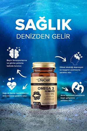 Lifecell Omega3 Epa Dha 1000mg - 60 Adet Soft Jel Balık Yağı Desteği