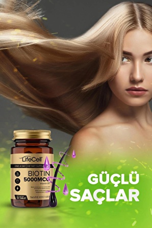 Lifecell Biotin 5000 Mcg - Saç Ve Tırnak Vitamini Gıda Takviyesi