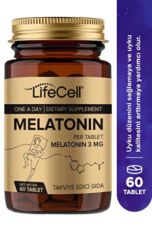 Melatonin 3 Mg - 60 Tablet Kaliteli Ve Derin Uyku Için Doğal Gıda Takviyesi