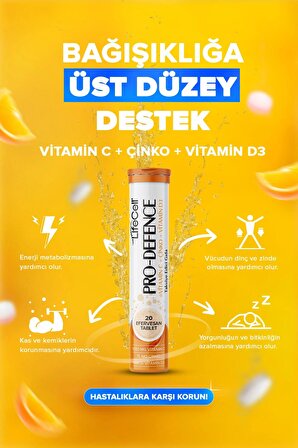 Pro Defence Vitamin C + Çinko + Vitamin D3 - Takviye Edici Gıda