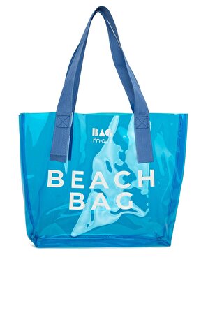 Mavi  Beach Bag Baskılı Şeffaf Plaj Çantası M000007257