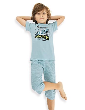 Donella Yarış Araba Baskılı Erkek Çocuk Yazlık Pijama Takımı - 11558