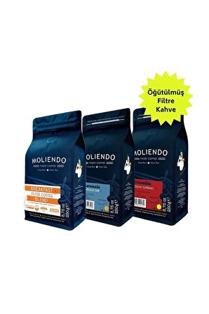 Moliendo Popüler Filtre Kahve Avantaj Paketi ( Öğütülmüş Filtre Kahve ) 3x250 G.