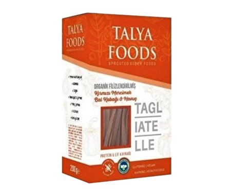 Talya Foods Organik Filizlendirilmiş Kırmızı Mercimek & Bal Kabağı & Havuç Tagliatelle 200 gr