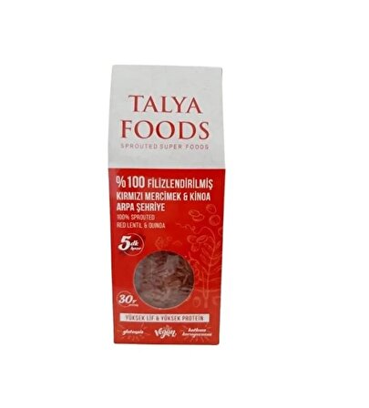 Talya Foods Talya Filizlenmiş Kırmızı Mercimek Kinoa Şehriye 200 gr