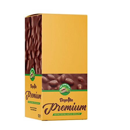 Beyoğlu Fıstıklı Premium Çikolata 75 Gr.*12