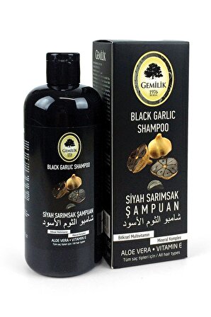 GEMİLİK Siyah Sarımsak Şampuanı Alovera-vitamin E Destekli 400ml