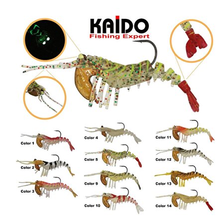 Kaido LC70S Shrimp Bait Karides 70mm 7.4gr # 01