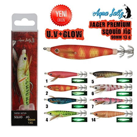 Aqua Salty Jager Squid Jig 90mm 13gr # 14