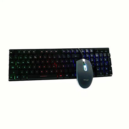Konfulon KM-99 RGB Işıklı Gaming Combo Klavye ve Kablolu Mouse Set