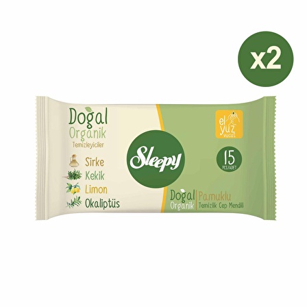 Sleepy Doğal Organik Pamuklu Cep Mendilli 300 Yaprak (20X15)