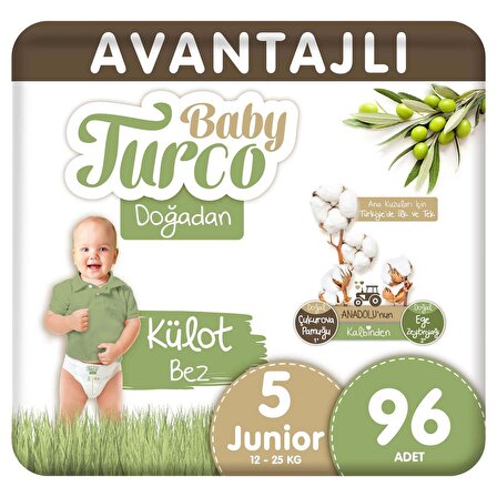 Baby Turco Doğadan 5 Numara Junior 96'lı Külot Bez