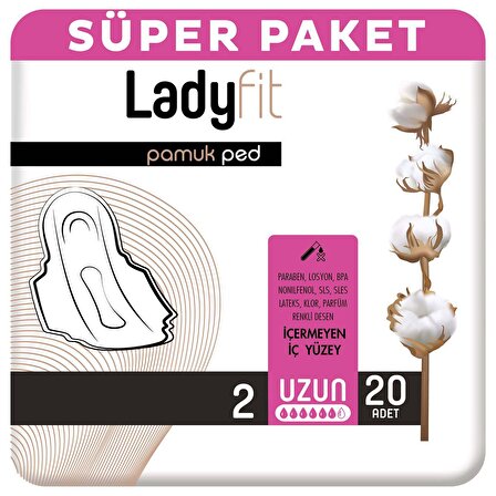 Ladyfit Pamuk Ped Super Uzun 20 Ped