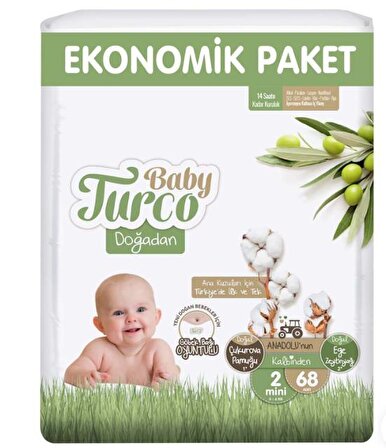 Bebek Bezi Doğadan Ekonomik Paketi No:2 68'li Babyturco