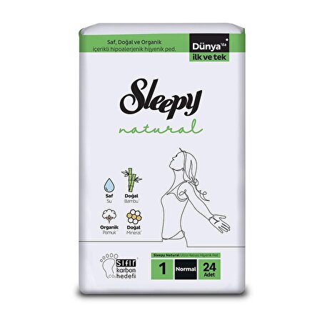 Sleepy Natural Ultra Hassas Hijyenik Ped Normal 24 lü x 4 Paket