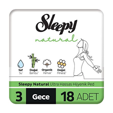 Sleepy Natural Ultra Gece Hijyenik Ped 18 Adet