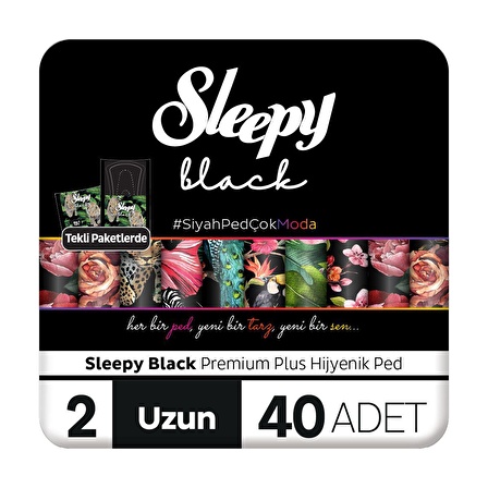 Sleepy Black Premium Plus Uzun Hijyenik Ped 40 Adet