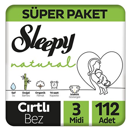 Sleepy Natural 3 Numara Midi 112'li Cırtlı Bez