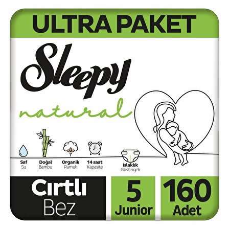 Sleepy Natural 5 Numara Junior 160'lı Cırtlı Bez