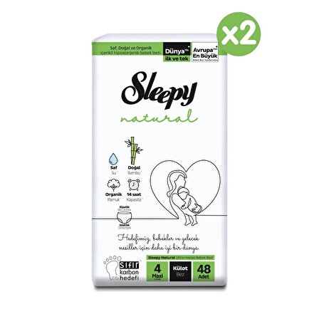 Sleepy Natural 4 Numara Maxi 96'lı Külot Bez