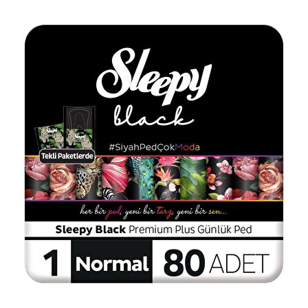 Sleepy Black Premium Plus 80'li Günlük Ped