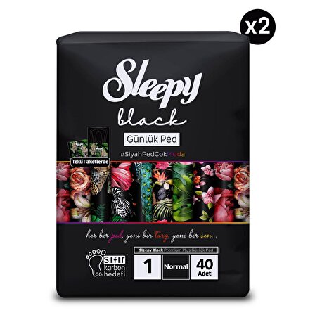 Sleepy Black Premium Plus 80'li Günlük Ped