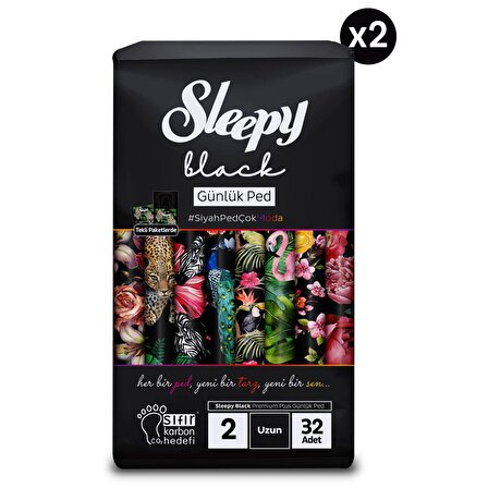 Sleepy Black Premium Plus 64'lü Günlük Ped