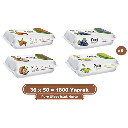 Pure Wipes Islak Havlu 36X50 (1800YAPRAK)