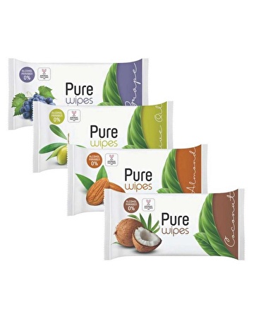  Pure Baby Wipes Islak Havlu Mendil 50 Yaprak Tekli Paket (Meyveli) 