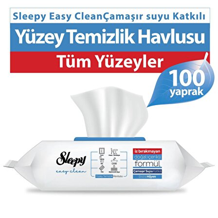 Sleepy Easy Clean Çamaşır Suyu Katkılı Yüzey Temizlik Havlusu 100'Lü