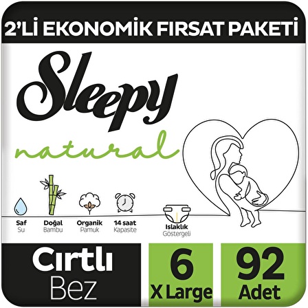 Sleepy Natural 6 Numara X Large 92'li Cırtlı Bez