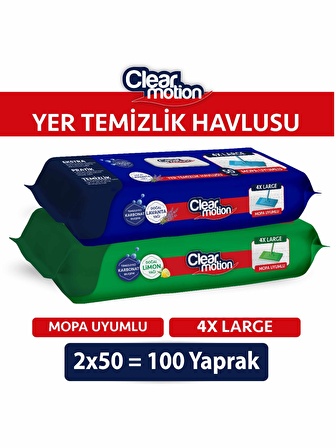 Clear Motion Yer Temizlik Havlusu(2x50) 100 Yaprak