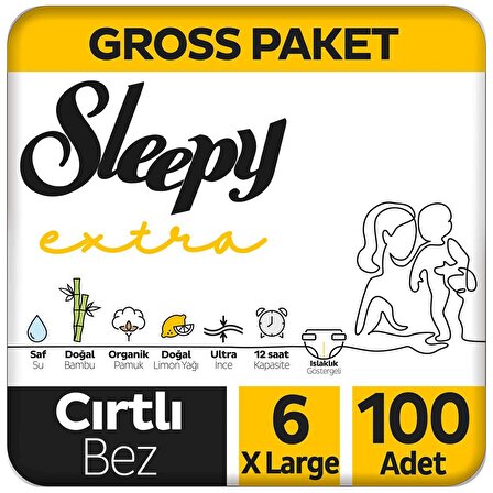 Sleepy Extra Günlük Aktivite Gross Paket Bebek Bezi 6 Numara Xlarge 100 Adet